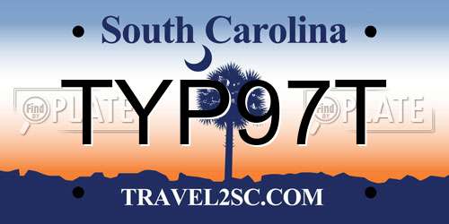 TYP97T South Carolina License Plate