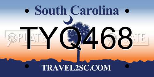 TYQ468 South Carolina License Plate