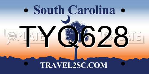 TYQ628 South Carolina License Plate