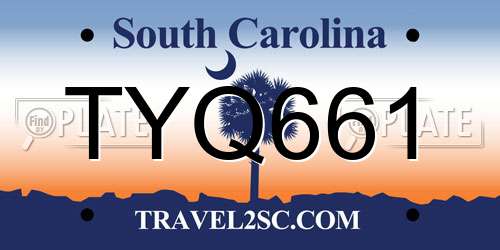 TYQ661 South Carolina License Plate