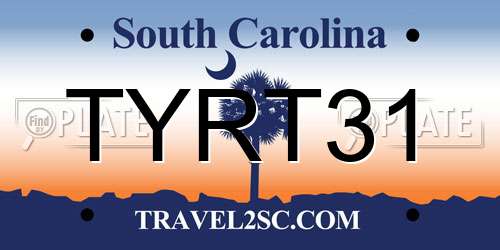 TYRT31 South Carolina License Plate