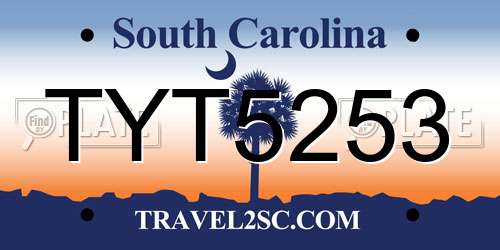 TYT5253 South Carolina License Plate