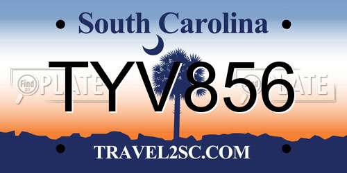 TYV856 South Carolina License Plate