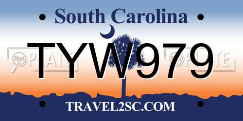 TYW979 South Carolina License Plate