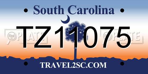 TZ11075 South Carolina License Plate