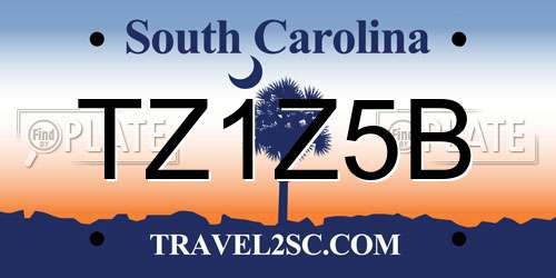 TZ1Z5B South Carolina License Plate
