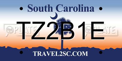TZ2B1E South Carolina License Plate