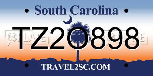 TZ2O898 South Carolina License Plate