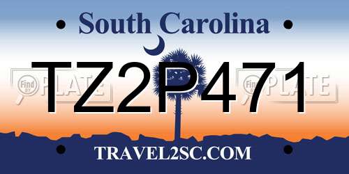 TZ2P471 South Carolina License Plate