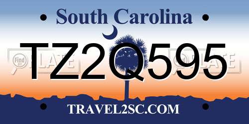 TZ2Q595 South Carolina License Plate
