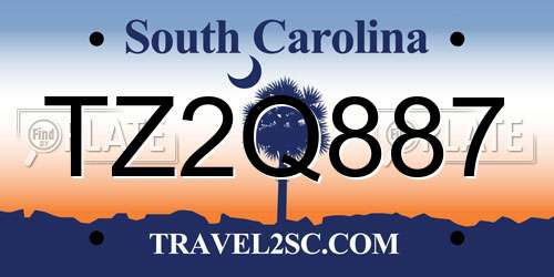 TZ2Q887 South Carolina License Plate