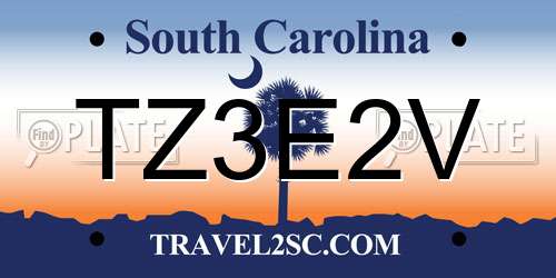 TZ3E2V South Carolina License Plate