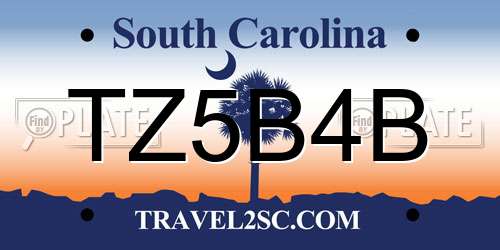 TZ5B4B South Carolina License Plate
