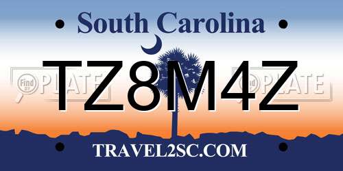 TZ8M4Z South Carolina License Plate