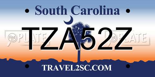 TZA52Z South Carolina License Plate