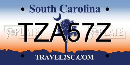 TZA57Z South Carolina License Plate