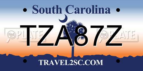 TZA87Z South Carolina License Plate