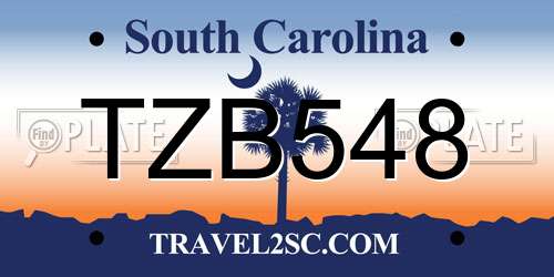 TZB548 South Carolina License Plate