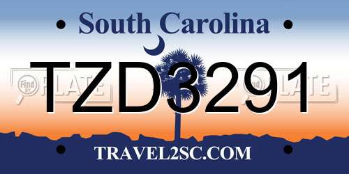 TZD3291 South Carolina License Plate