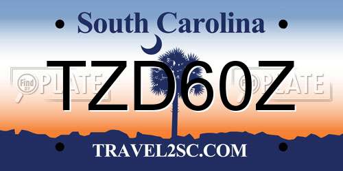 TZD60Z South Carolina License Plate