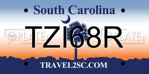 TZI68R South Carolina License Plate