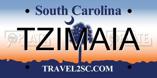 TZIMAIA South Carolina License Plate