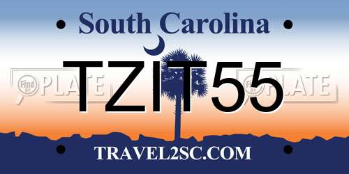 TZIT55 South Carolina License Plate
