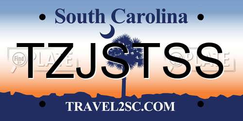 TZJSTSS South Carolina License Plate