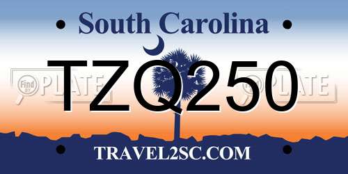 TZQ250 South Carolina License Plate