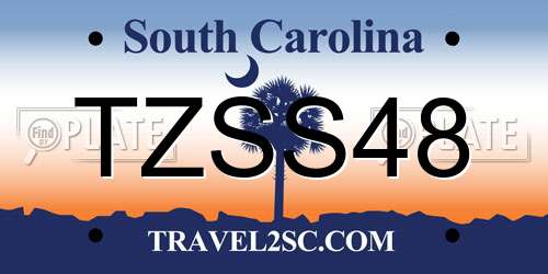 TZSS48 South Carolina License Plate
