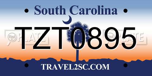 TZT0895 South Carolina License Plate