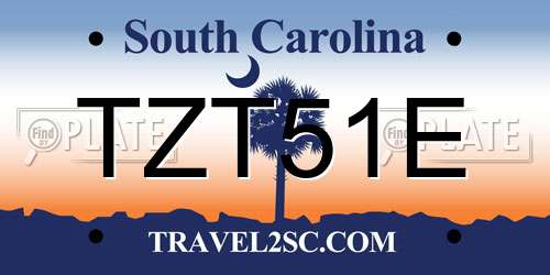 TZT51E South Carolina License Plate