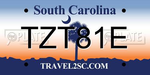 TZT81E South Carolina License Plate