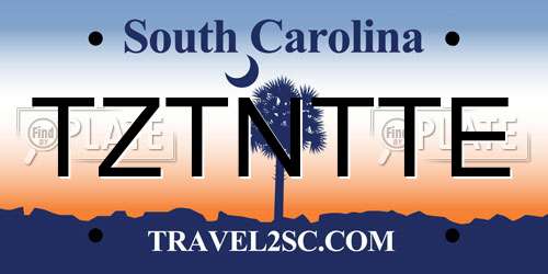 TZTNTTE South Carolina License Plate