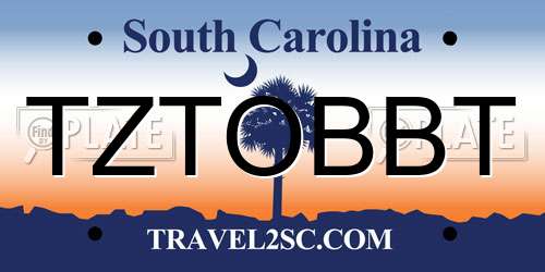 TZTOBBT South Carolina License Plate