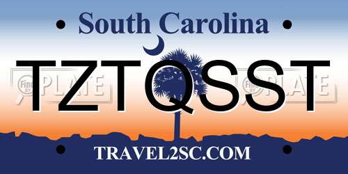 TZTQSST South Carolina License Plate