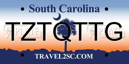 TZTQTTG South Carolina License Plate