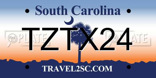 TZTX24 South Carolina License Plate