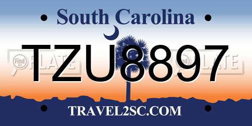 TZU8897 South Carolina License Plate