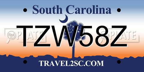 TZW58Z South Carolina License Plate