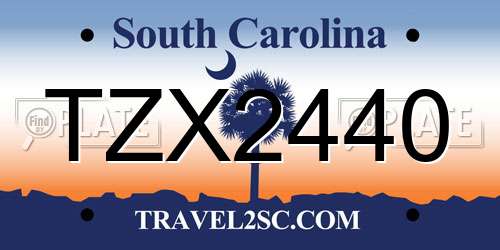 TZX2440 South Carolina License Plate