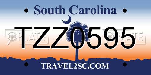 TZZ0595 South Carolina License Plate