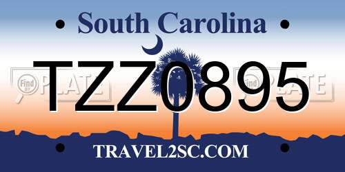 TZZ0895 South Carolina License Plate