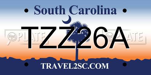 TZZ26A South Carolina License Plate