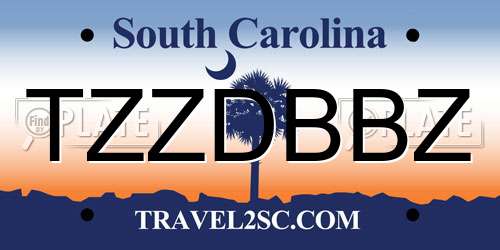 TZZDBBZ South Carolina License Plate