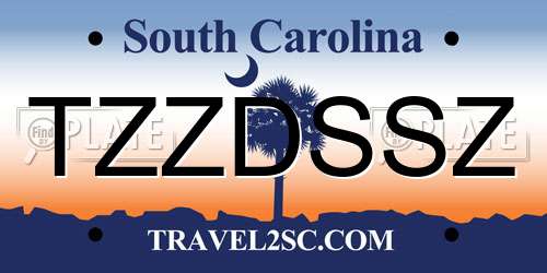 TZZDSSZ South Carolina License Plate