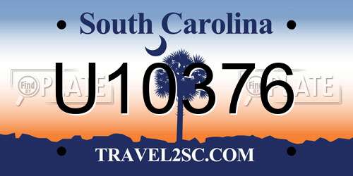 U10376 South Carolina License Plate