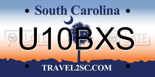 U10BXS South Carolina License Plate