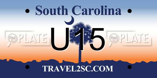 U15 South Carolina License Plate