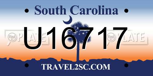 U16717 South Carolina License Plate
